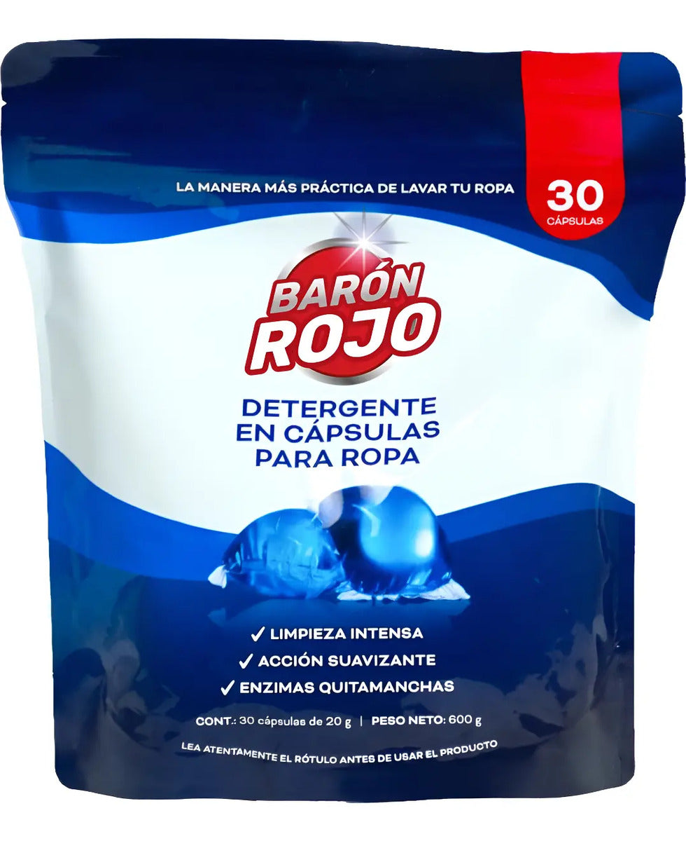 Cápsulas Para Lavado De Ropa Barón Rojo 30 Uds