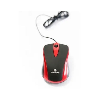 Mouse Óptico Usb Ripcolor B0601r - Negro Con Rojo