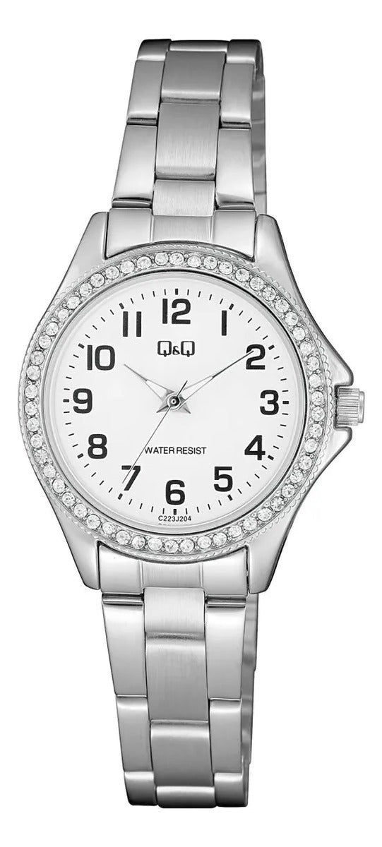 Reloj Q&q Metal Dama 30mm C223j204y - Plateado