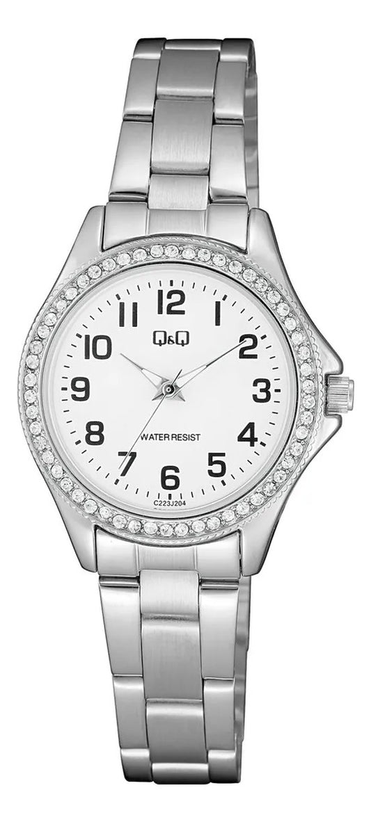 Reloj Q&q Metal Dama 30mm C223j204y - Plateado