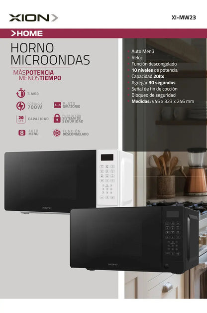 Horno Microondas Xion Digital 20 Lts Xi-mw23
