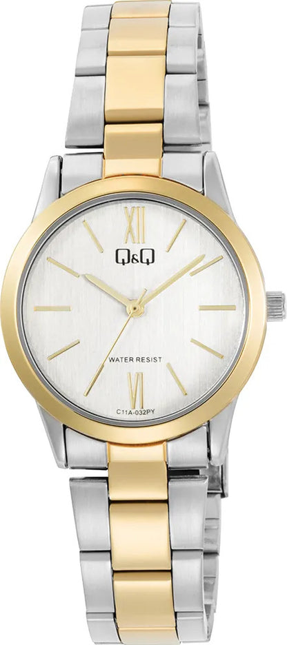 Reloj Q&q Metal Dama 30mm C11a-032py - Plateado