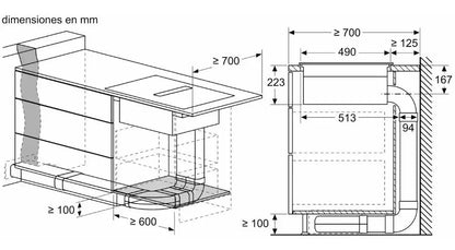 Anafe De Empotrar Inducción Bosch Con Extractor - Negro