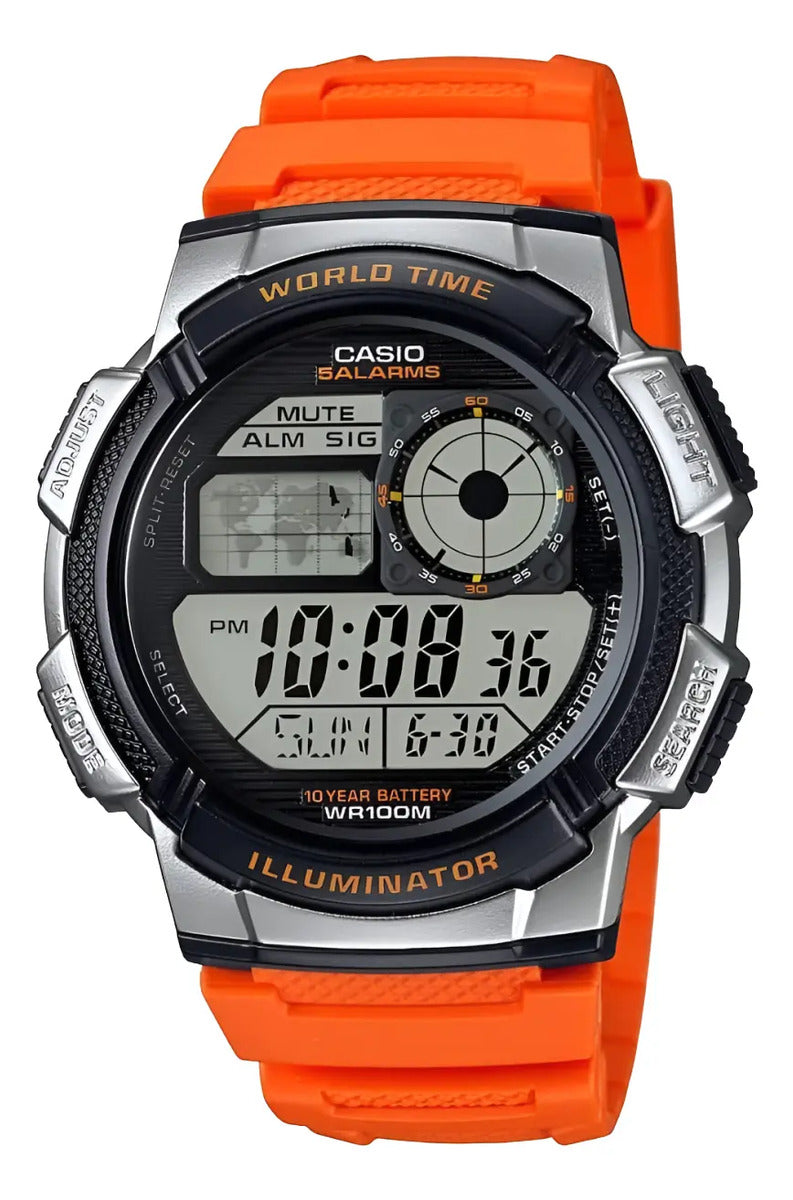 Reloj Casio Digital Ae-1000w-4bvcf - Naranja