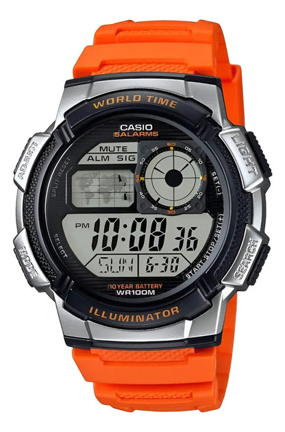 Reloj Casio Digital Ae-1000w-4bvcf - Naranja
