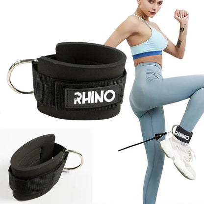 Tobillera Para Polea Máquina Crossover Eva Rhino - Negro
