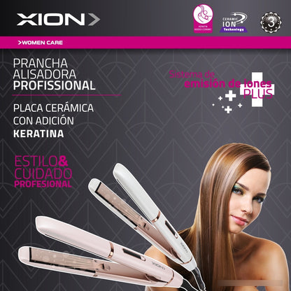 Plancha De Pelo Xion Profesional Cerámica Xi-ionic Rosa