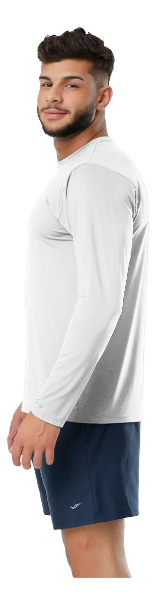 Remera Térmica Suelta P/solar Uv Factor Upf 50+ Elite Qofert Blanco L