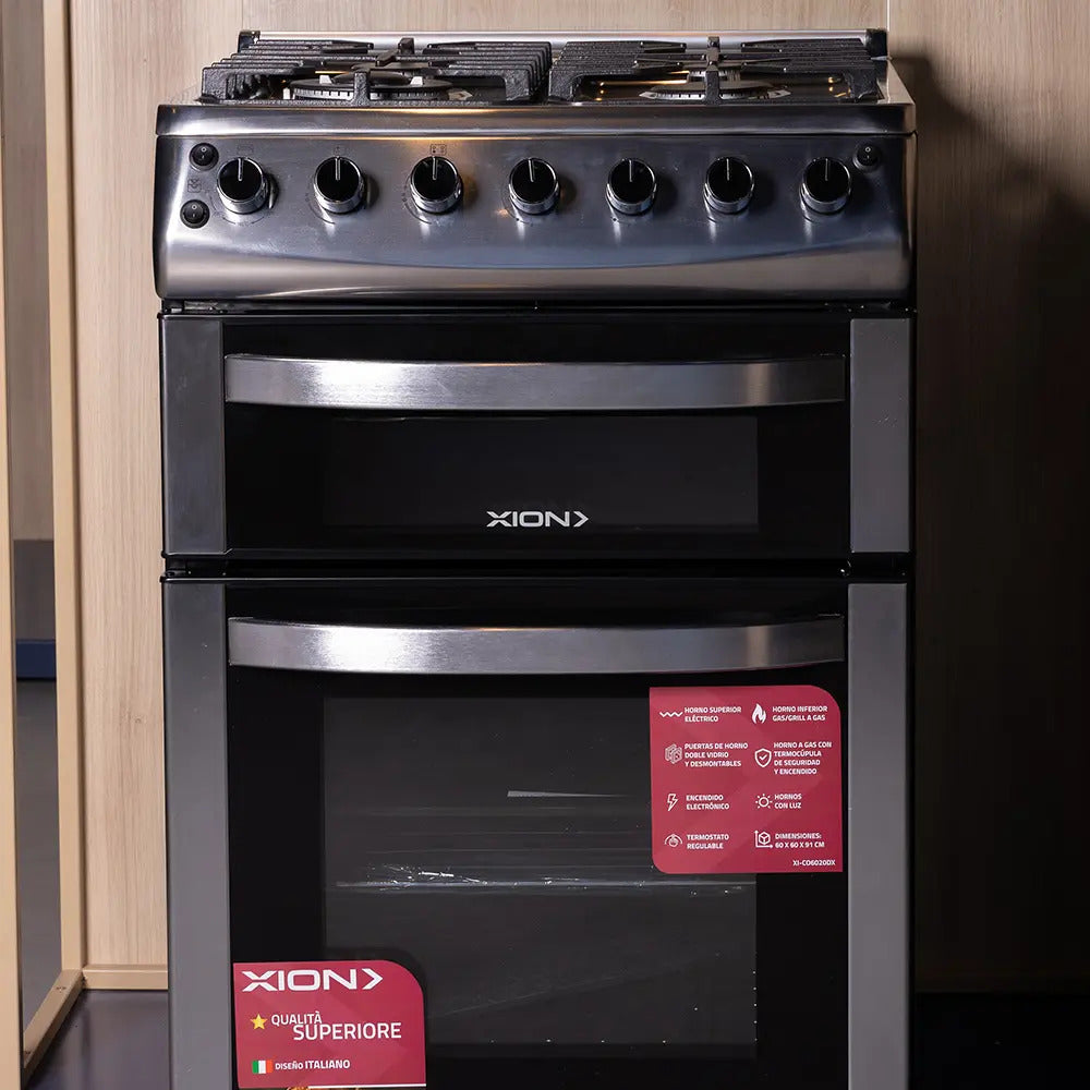 Cocina Xion Doble Horno Combinada Inox Xi-co6020dx Acero Inoxidable