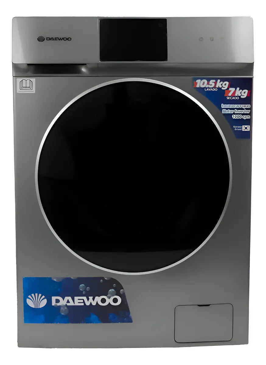 Lavasecarropas Daewoo Inverter Display Touch - Gris Oscuro