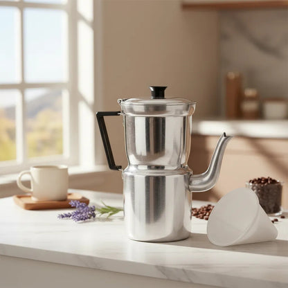 Cafetera Aluminio Con Colador 1.8 L 13 Cm Arary