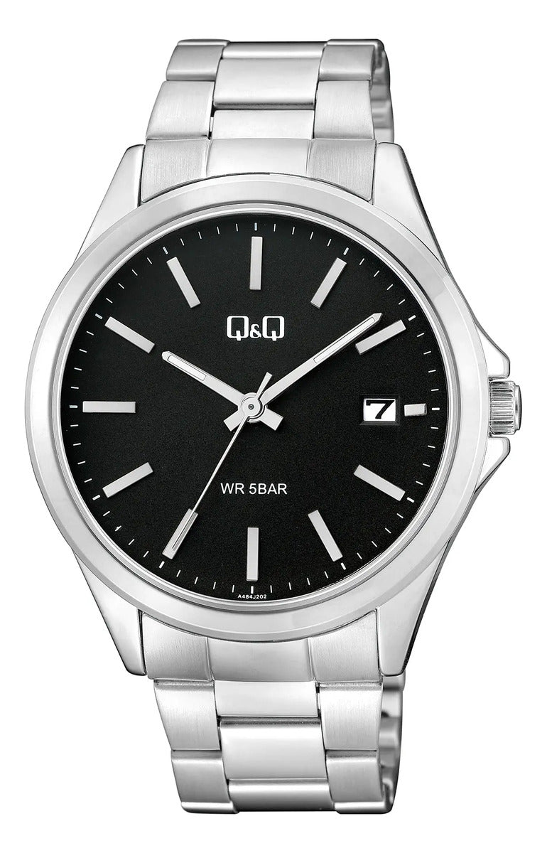 Reloj Q&q Metal Hombre 43mm A484j202y - Plateado