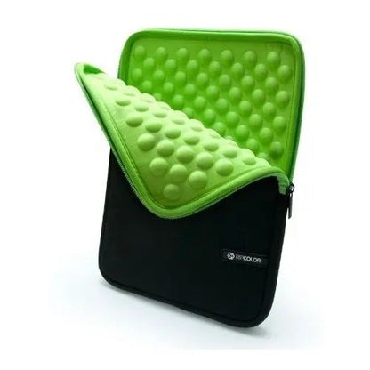 Funda De Neopreno Acolchonado 7'' P/ Tablet Ripcolor Negro Con Verde