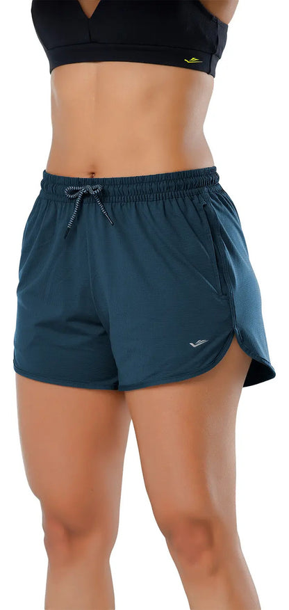 Short De Dama Fitness Running Y Entrenamiento Elite Azul Petróleo M