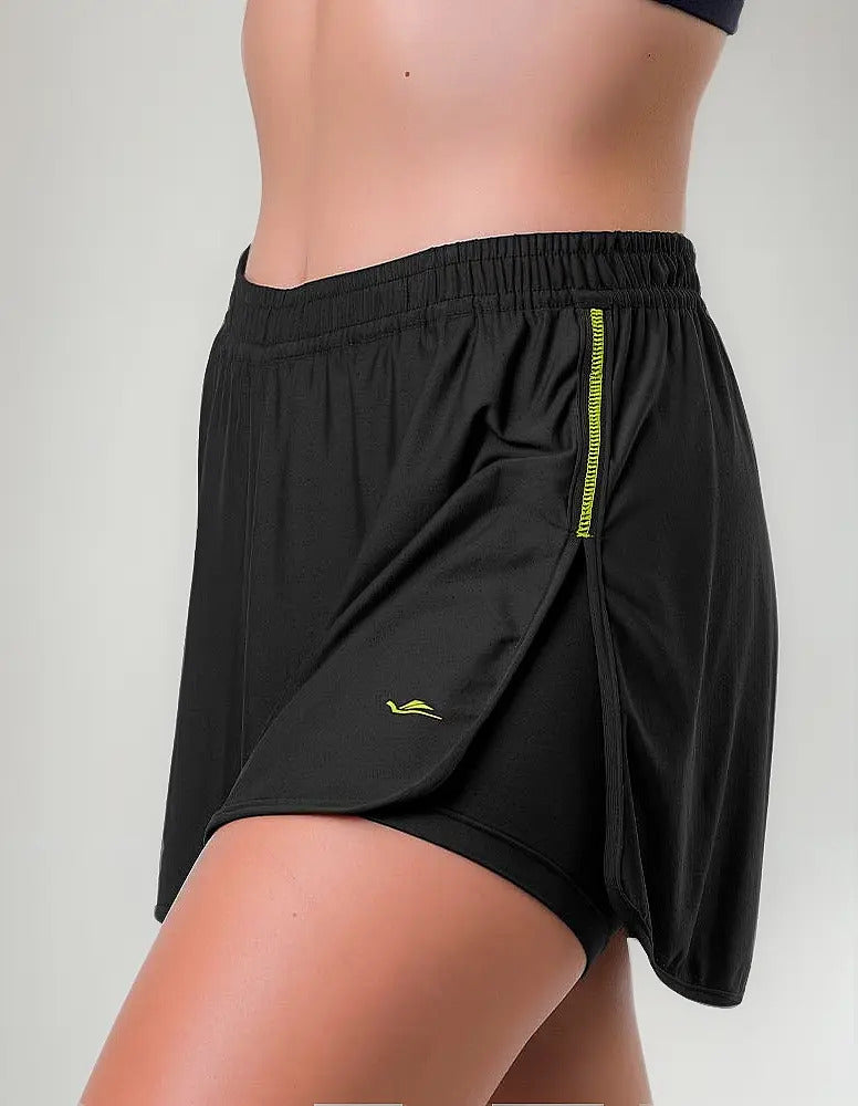 Short Pollera Deportivo Poliamida Dama Elite - Negro L