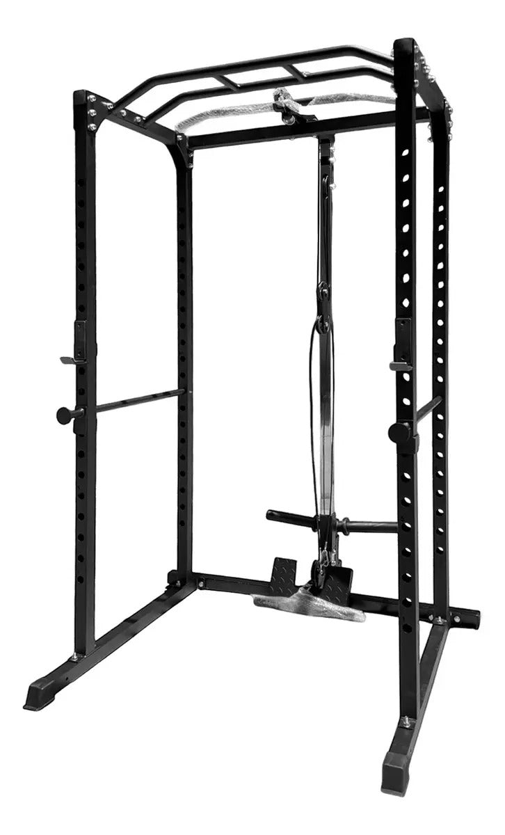 Squat Rack Jaula Comercial Multifunción Rhino - Negro