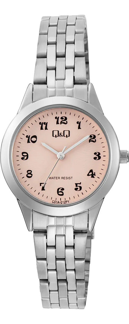 Reloj Q&q Metal Dama 31mm C01a-012py - Plateado