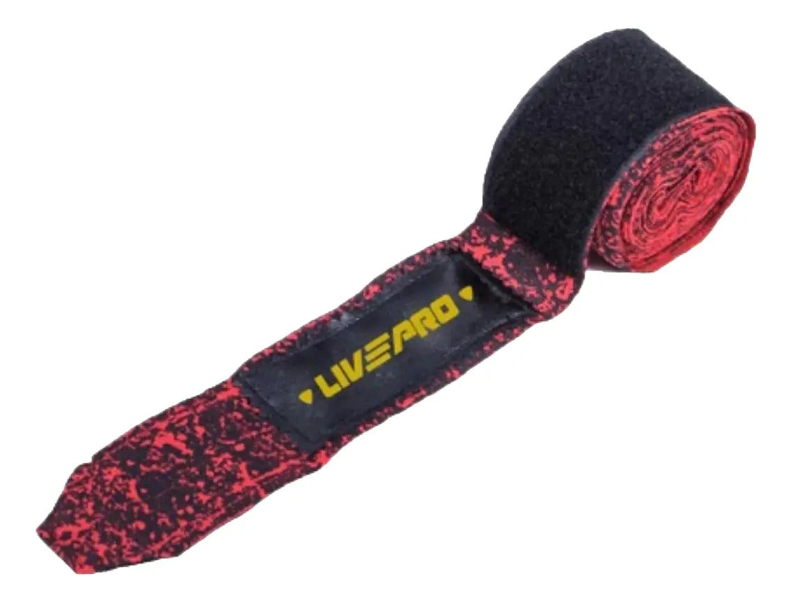 Par De Vendas De Boxeo 300cm X 5cm Livepro - Rojo