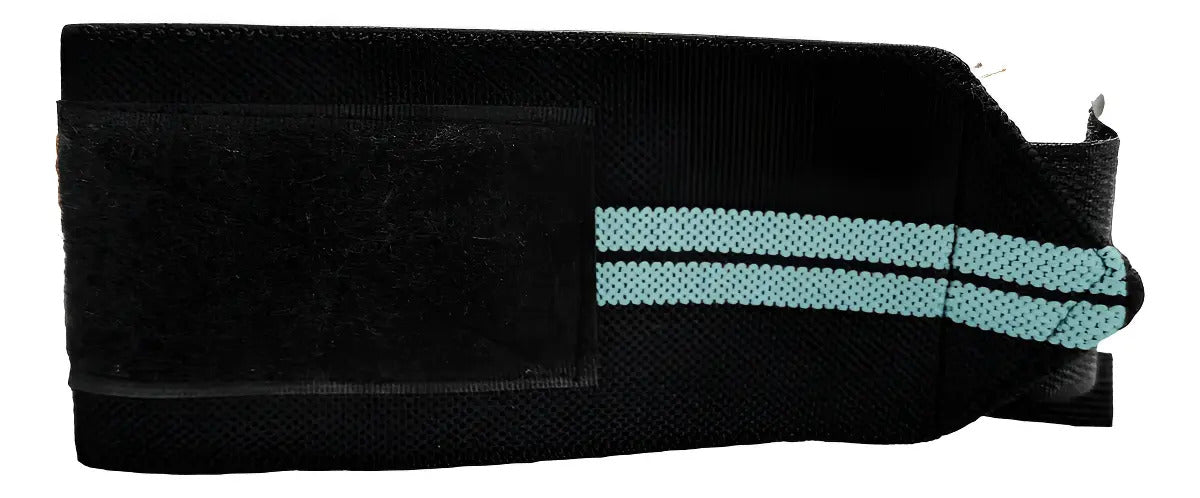 Muñequera Strap Ejercicio Con Pesas Rhino - Negro/celeste