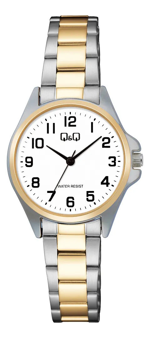 Reloj Q&q Metal Dama 30mm C37a-017py - Plateado