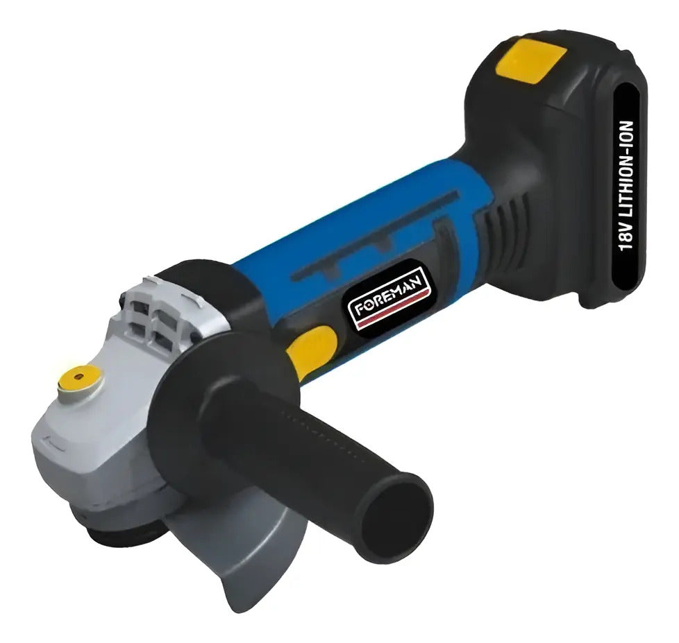 Amoladora Foreman4.1/2 18v Inalámbrica Abatería Azul 50 60hz
