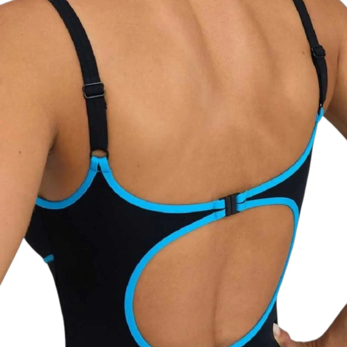 Traje De Natación Mujer Arena Tania Clip Back One Piece Qofe Negro 48