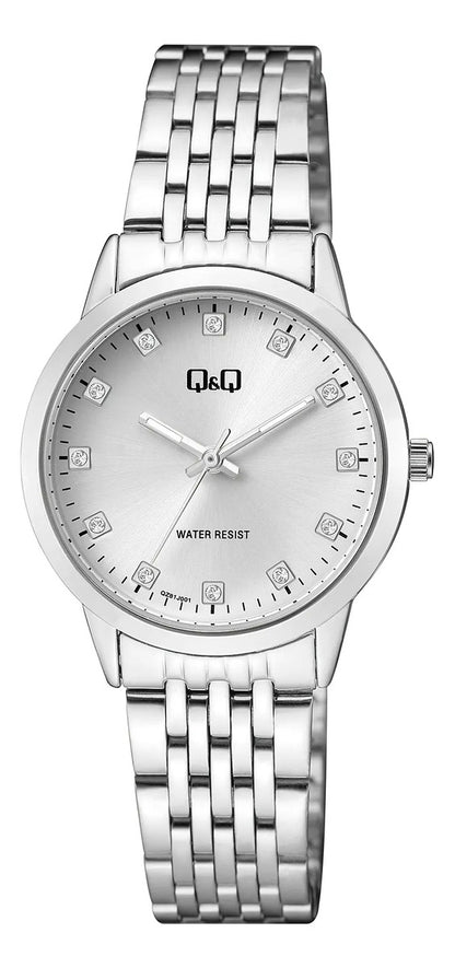 Reloj Q&q Metal Dama 32mm Qz81j201y - Plateado