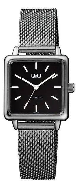 Reloj Q&q Metal Dama 28mm Qb51j412y - Negro