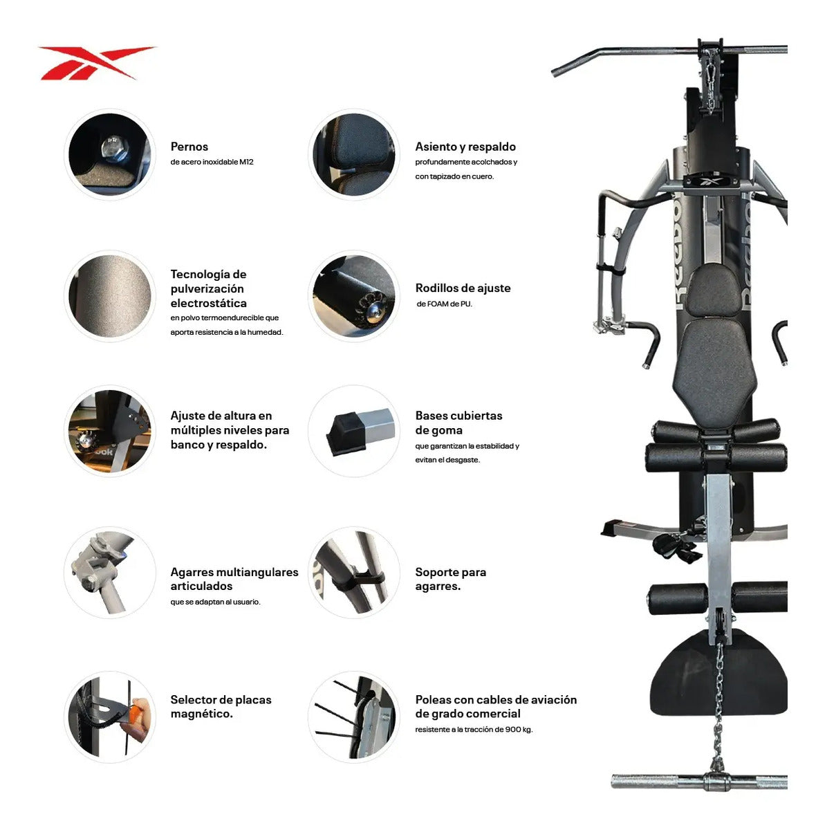 Gimnasio Multifunción Reebok Energy+ 90kg Reebok - Negro