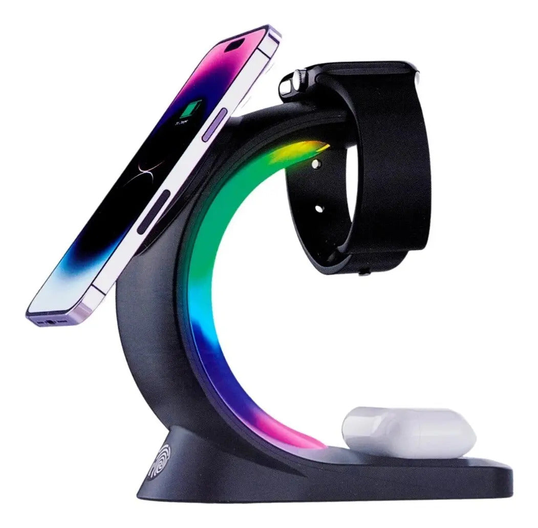 Cargador 3 En 1 Daewoo Compatible Con Apple Negro