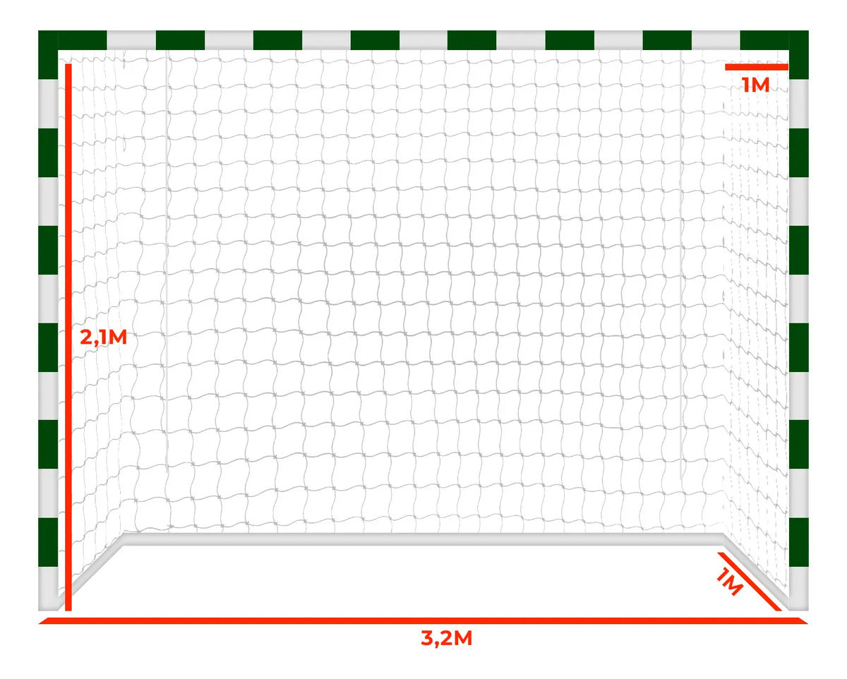 Par Redes Arco 4mm Fútbol 5 3,2x2,1m Seda Gismar - Blanco