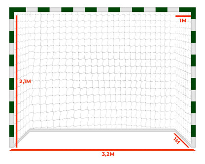Par Redes Arco 4mm Fútbol 5 3,2x2,1m Seda Gismar - Blanco