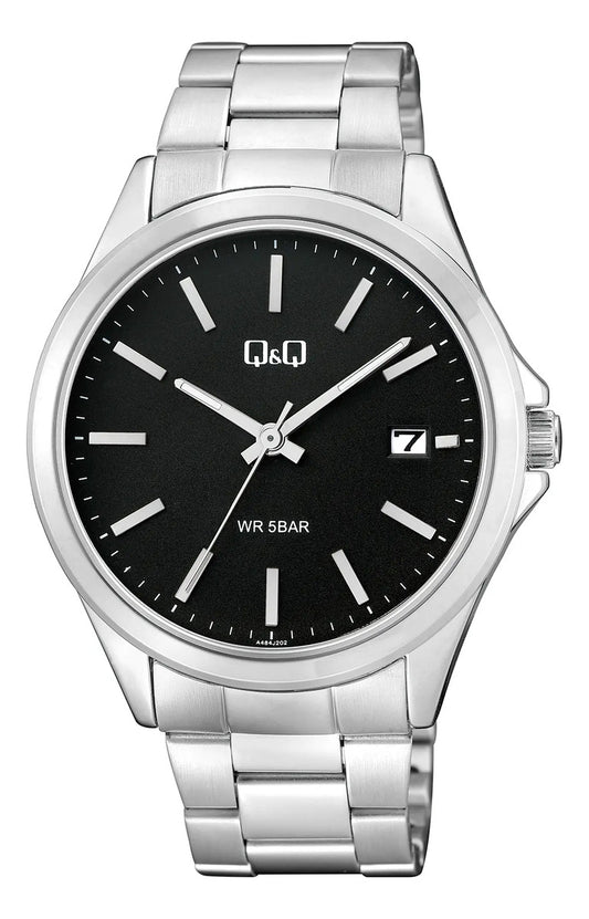 Reloj Q&q Metal Hombre 43mm A484j202y - Plateado