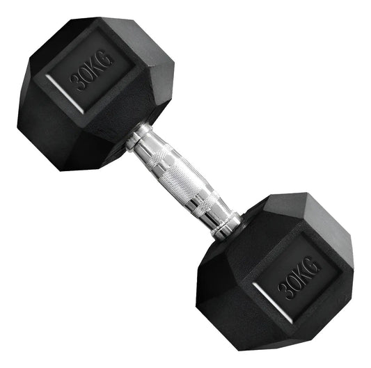 Mancuerna Hexagonal Hierro Recubierto 30kg Rhino Negro