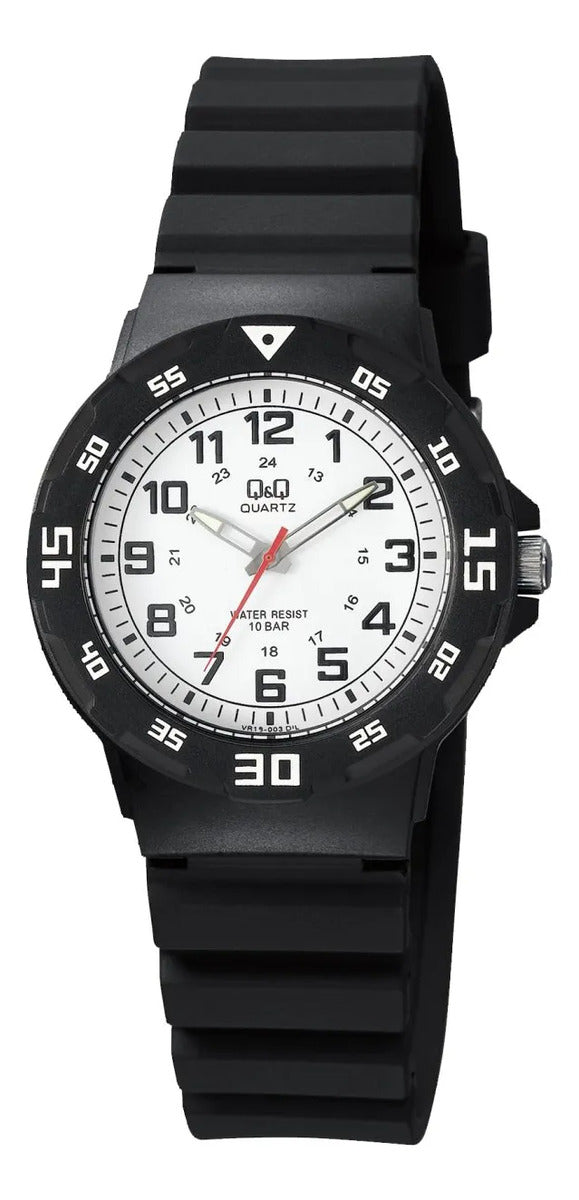 Reloj Q&q Silicona Dama 33mm Vr19j003y - Negro