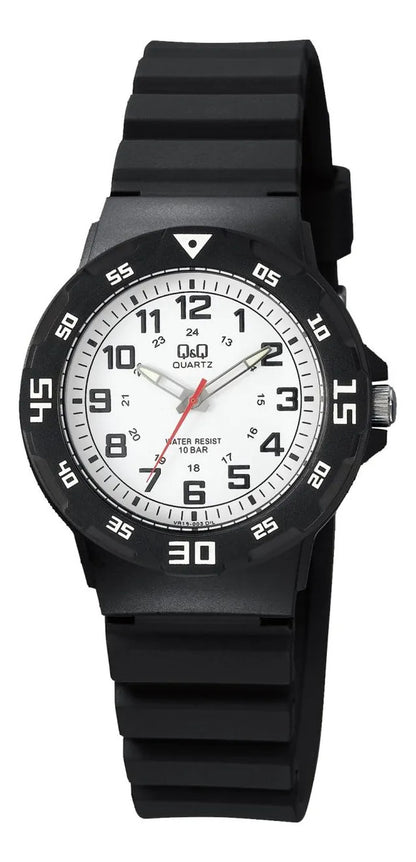 Reloj Q&q Silicona Dama 33mm Vr19j003y - Negro