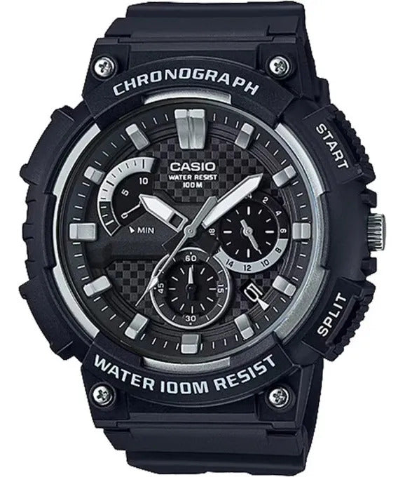 Reloj Casio 56mm Silicona Mcw-200h-1avdf - Negro Violeta Gris