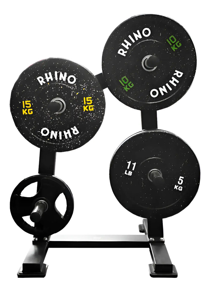 Soporte Para Discos Olímpicos 8 Posiciones Rhino - Negro
