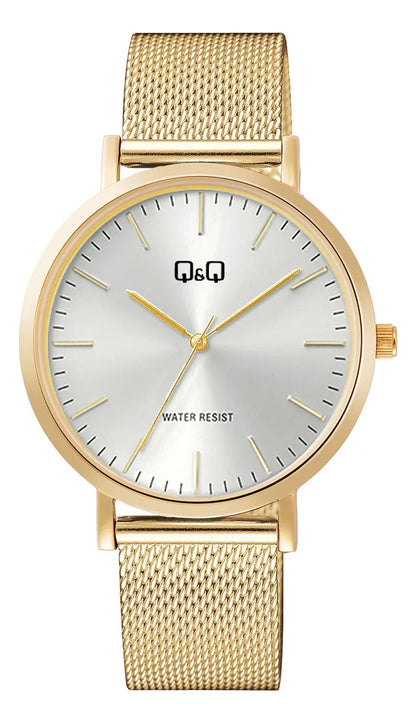 Reloj Q&q Metal Hombre 40mm C34a-005py - Dorado Blanco
