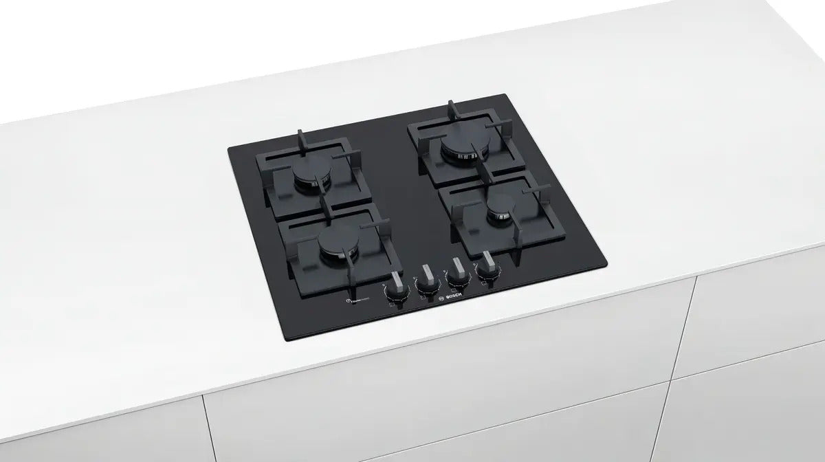 Anafe De Vidrio Super Gas Bosch 4 Hornallas - Negro