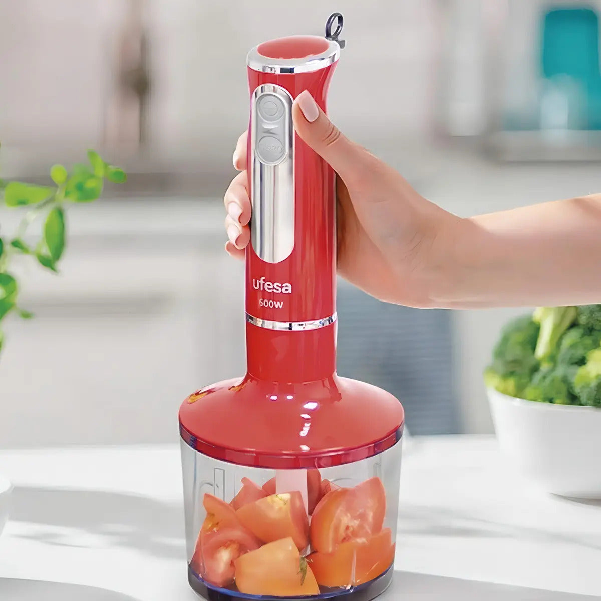Mixer Ufesa Con Batidor Y Picador 600w Bp3443 - Rojo/acero Inoxidable