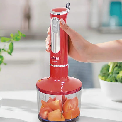 Mixer Ufesa Con Batidor Y Picador 600w Bp3443 - Rojo/acero Inoxidable