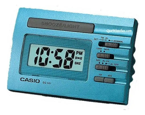 Reloj Despertador Casio Dig Snooze/led Dq-541d-2r Celeste