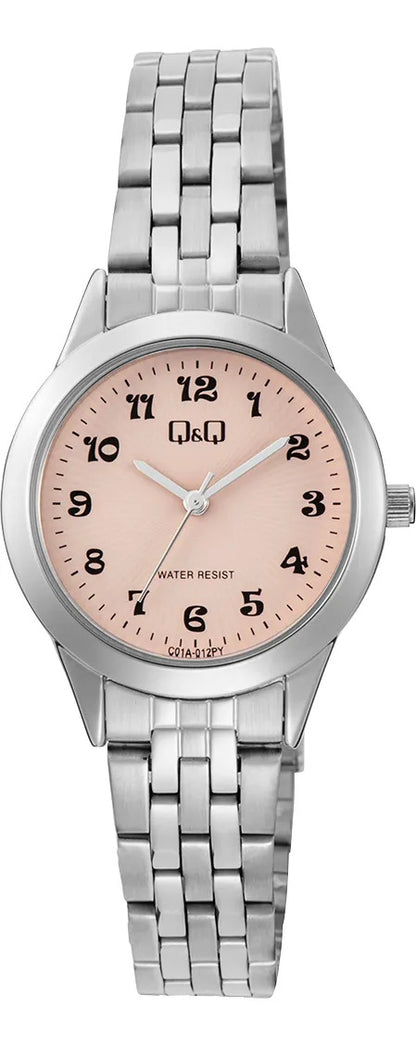 Reloj Q&q Metal Dama 31mm C01a-012py - Plateado