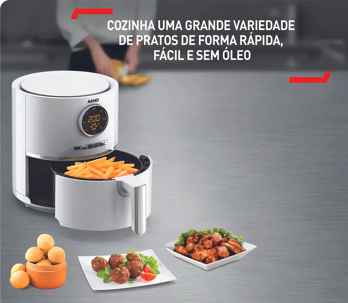 Freidora Sin Aceite Arno Ultra 1490w 4,2 L - Marfil