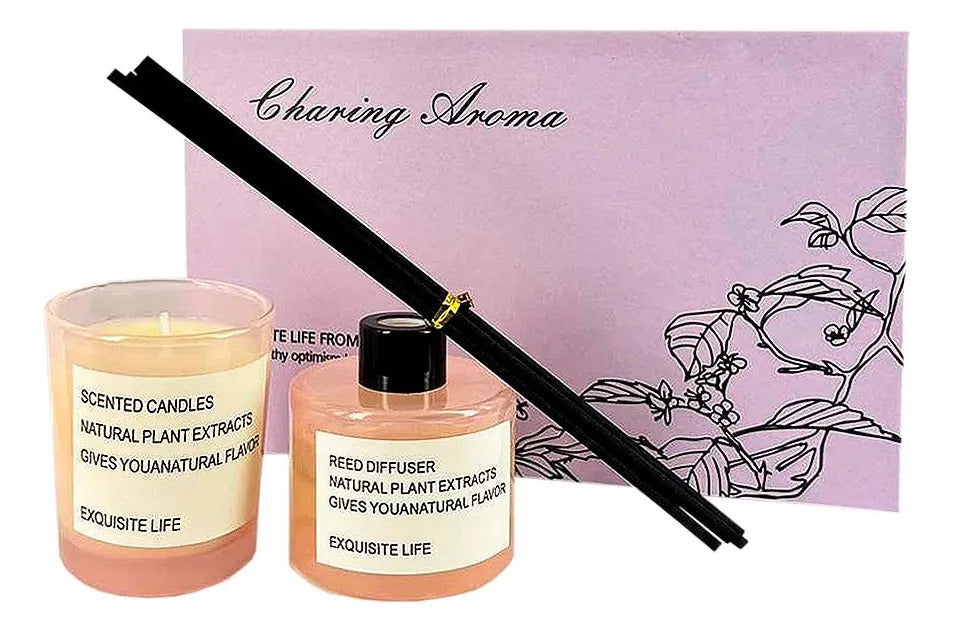 Set Aromatizador Vela Con Difusor 5×6 Cms