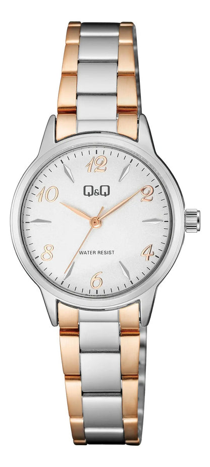 Reloj Q&q Metal Dama 30mm Q11a-004py - Plateado