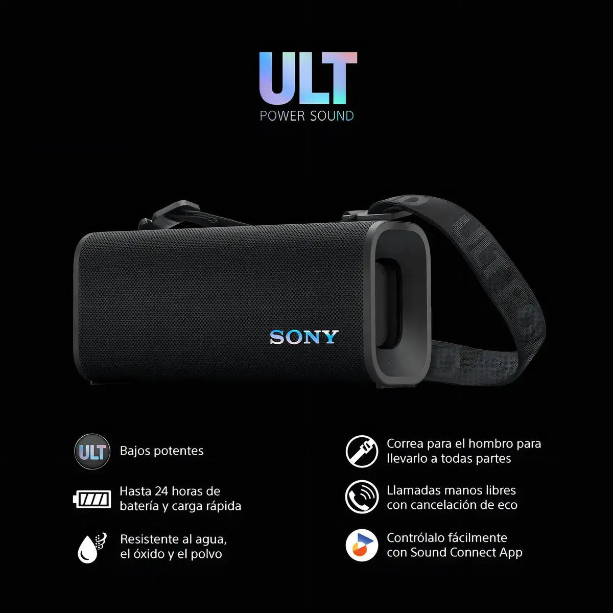Parlante Portátil Inalámbrico Sony Ult Field 3 Srs-ult30 Qof Negro