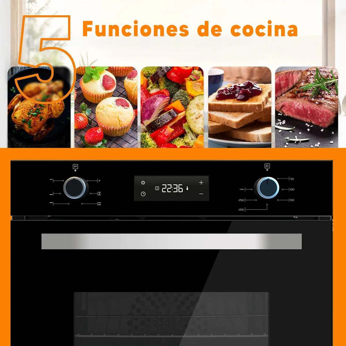 Horno De Empotrar Xion 76 Lts Vidro Negro Xi-hde80b