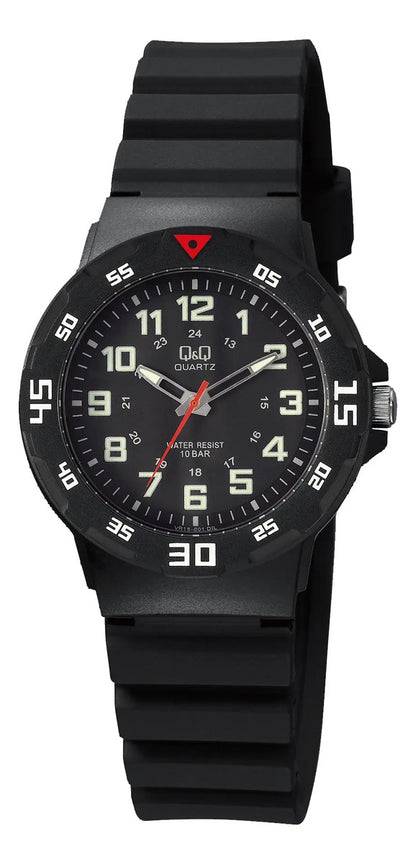 Reloj Q&q Silicona Dama 33mm Vr19j001y - Negro